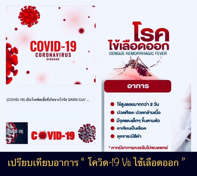 เปรียบเทียบอาการ “ โควิด-19 Vs ไข้เลือดออก ”
