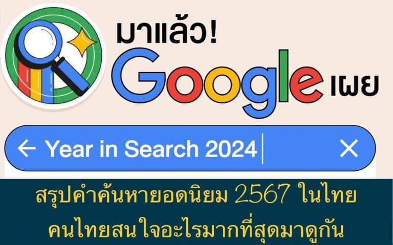 สรุปคำค้นหายอดนิยม 2567 ในไทย