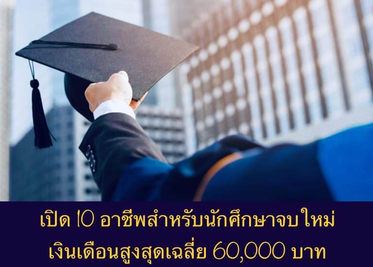 เปิด 10 อาชีพสำหรับนักศึกษาจบใหม่ เงินเดือนสูงสุดเฉลี่ย 60,000 บาท
