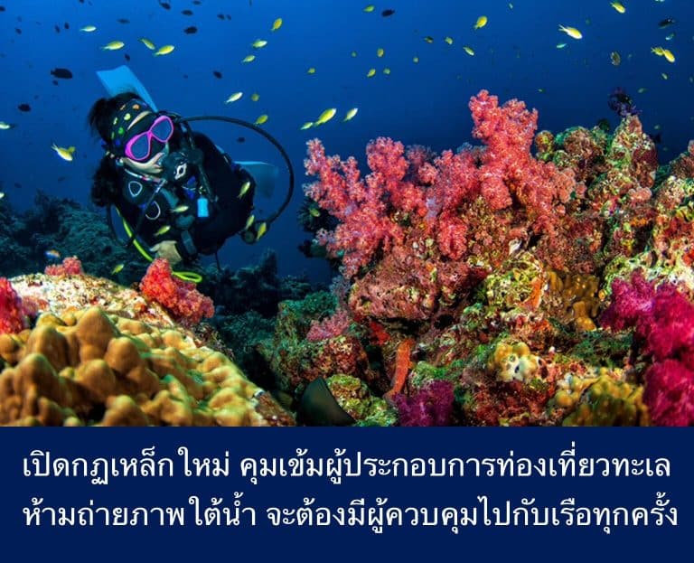 เปิดกฏเหล็กใหม่ คุมเข้มผู้ประกอบการท่องเที่ยวทะเล ห้ามถ่ายภาพใต้น้ำ