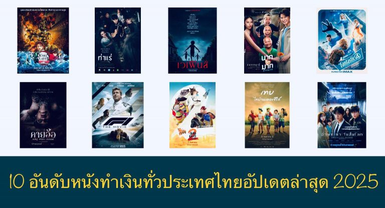 10 อันดับหนังทำเงินทั่วประเทศไทยอัปเดตล่าสุด 2025