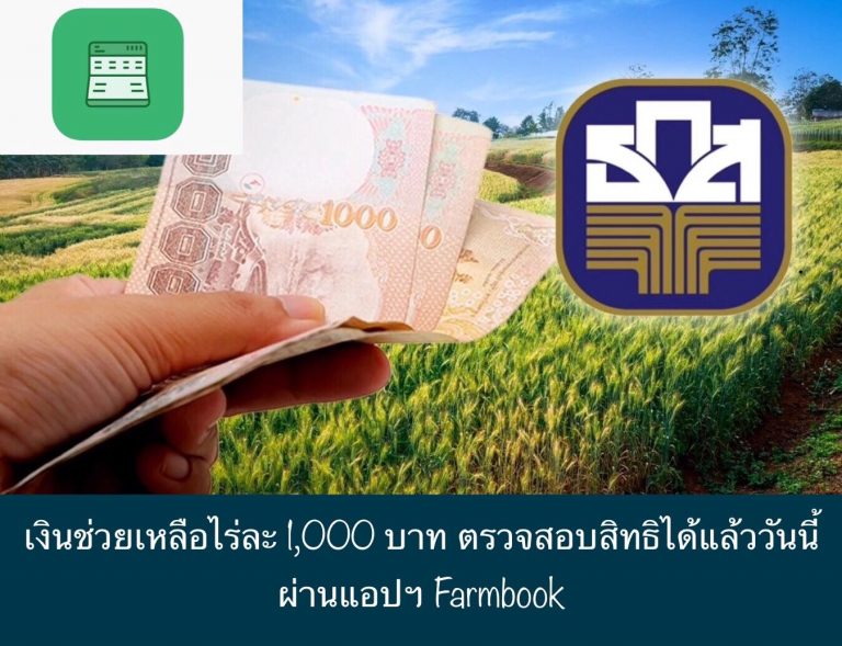 เงินช่วยเหลือไร่ละ 1,000 บาท ตรวจสอบสิทธิได้แล้ววันนี้ ผ่านแอปฯ Farmbook
