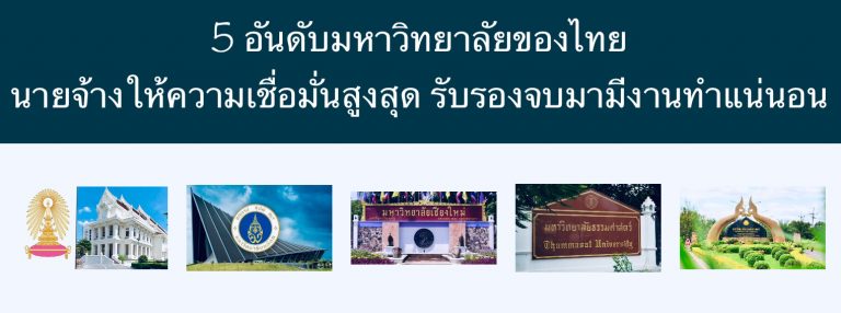 5 อันดับมหาวิทยาลัยของไทย นายจ้างให้ความเชื่อมั่นสูงสุด รับรองจบมามีงานทำแน่นอน