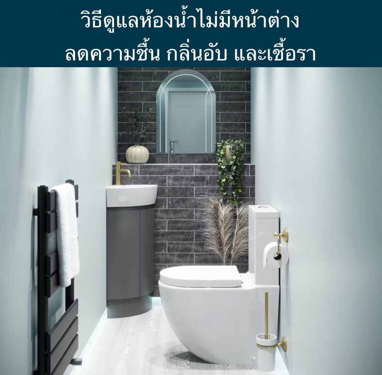 วิธีดูแลห้องน้ำไม่มีหน้าต่าง ลดความชื้น กลิ่นอับ และเชื้อรา