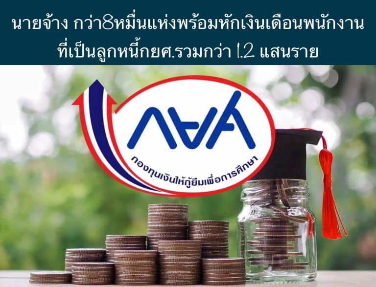นายจ้างกว่า 8 หมื่นแห่งพร้อมหักเงินเดือนพนักงานที่เป็นลูกหนี้กยศ.รวมกว่า 1.2 แสนราย