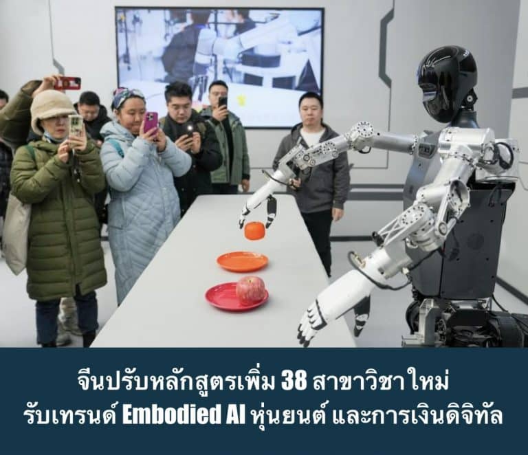 จีนปรับหลักสูตรเพิ่ม 38 สาขาวิชาใหม่รับเทรนด์ Embodied AI หุ่นยนต์ และการเงินดิจิทัล