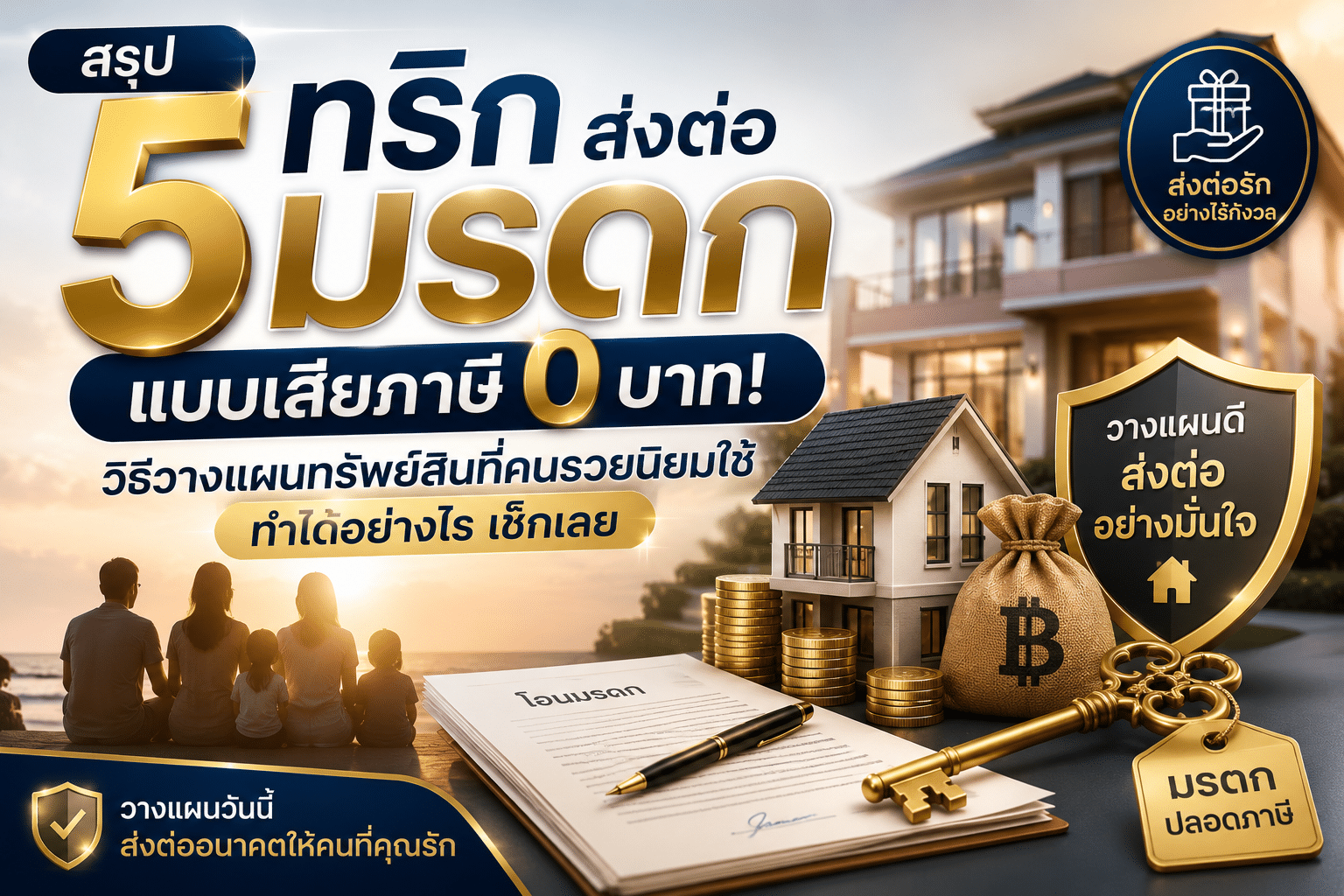 สรุป 5 ทริกส่งต่อมรดกแบบเสียภาษี 0 บาท ! วิธีวางแผนทรัพย์สินที่คนรวยนิยมใช้ ทำได้อย่างไร เช็กเลย