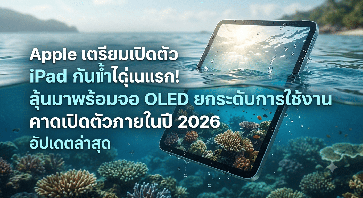 Apple เตรียมเปิดตัว iPad กันน้ำได้รุ่นแรก! ลุ้นมาพร้อมจอ OLED ยกระดับการใช้งาน คาดเปิดตัวภายในปี 2026 อัปเดตล่าสุด