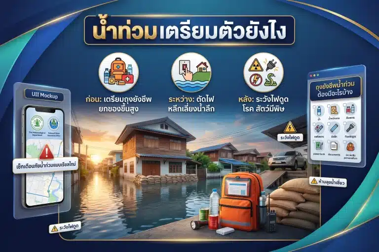 น้ำท่วมเตรียมตัวยังไง คู่มือรับมือ ก่อน-ระหว่าง-หลังน้ำลด