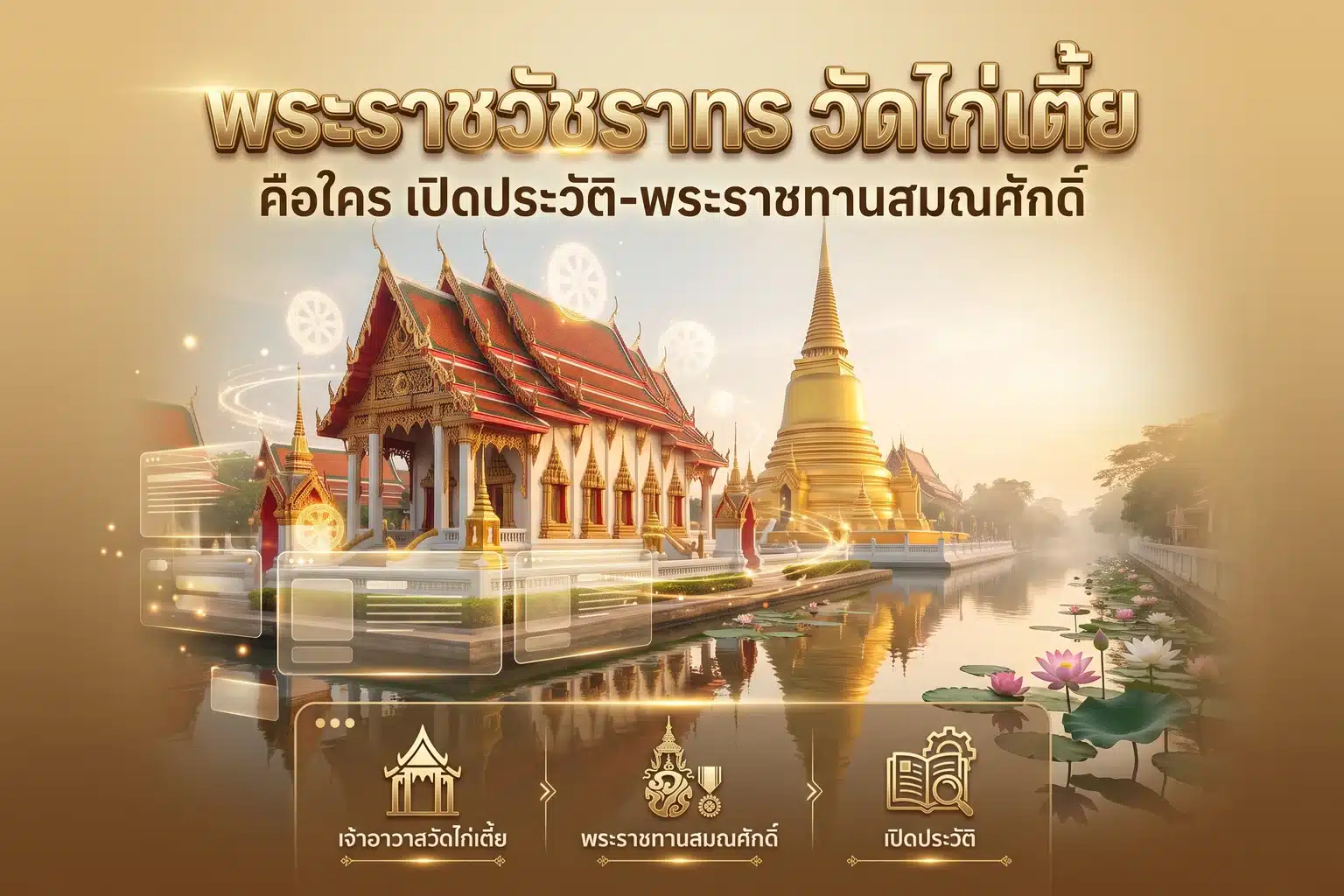 ภาพประกอบวัดไทยริมคลองโทนทองสำหรับบทความพระราชวัชราทร วัดไก่เตี้ย (ภาพประกอบ ไม่ใช่ภาพบุคคลหรือเอกสารจริง)