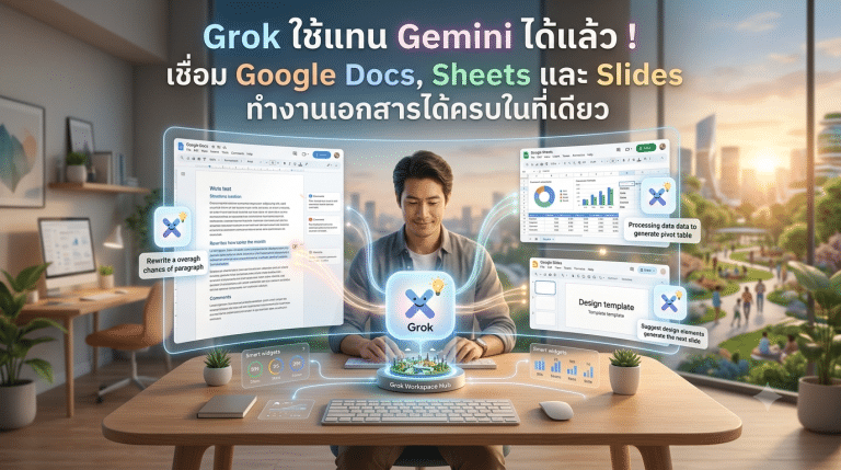 Grok ใช้แทน Gemini ได้แล้ว ! เชื่อม Google Docs, Sheets และ Slides ทำงานเอกสารได้ครบในที่เดียว