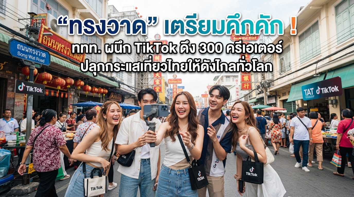 “ทรงวาด”  เตรียมคึกคัก ! ททท. ผนึก TikTok ดึง 300 ครีเอเตอร์ ปลุกกระแสเที่ยวไทยให้ดังไกลทั่วโลก