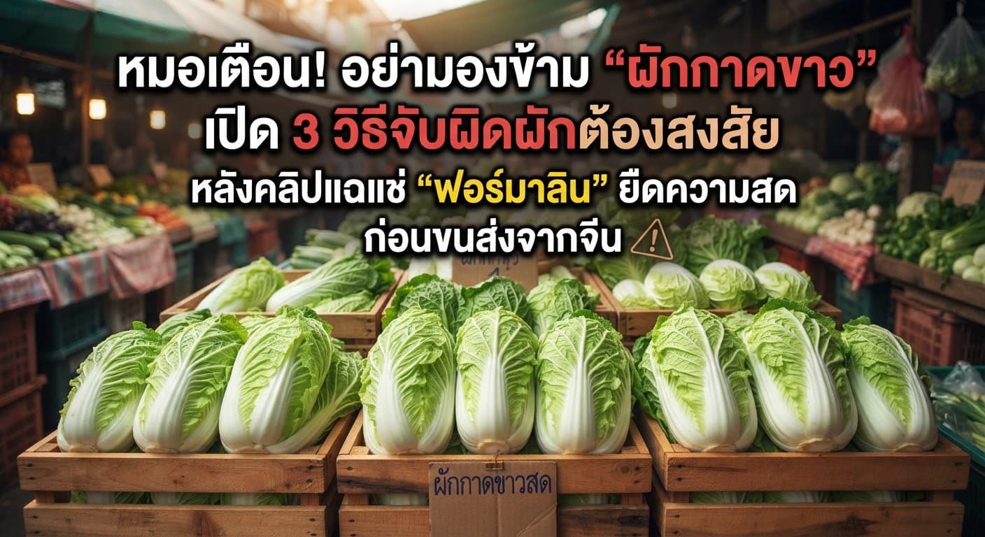 หมอเตือน! อย่ามองข้าม “ผักกาดขาว” เปิด 3 วิธีจับผิดผักต้องสงสัย หลังคลิปแฉแช่“ฟอร์มาลิน” ยืดความสดก่อนขนส่งจากจีน