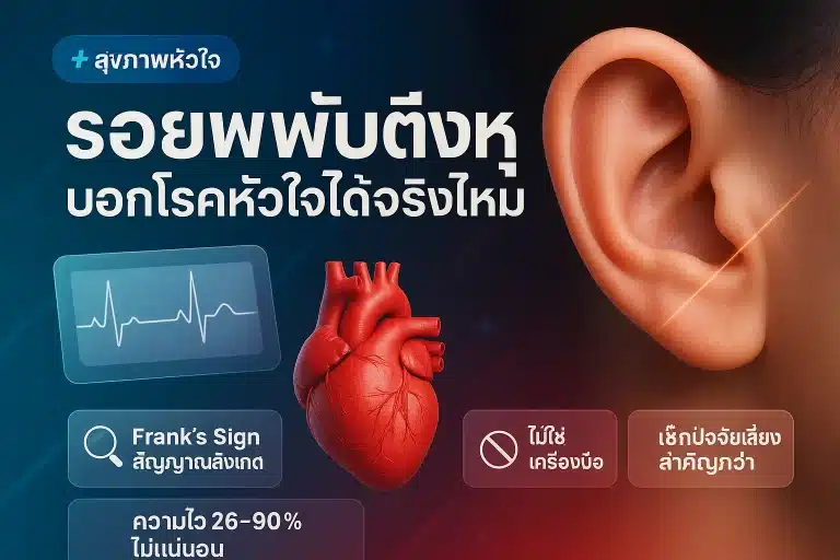 รอยพับติ่งหูโรคหัวใจ จริงไหม? เปิดหลักฐานแพทย์ล่าสุด
