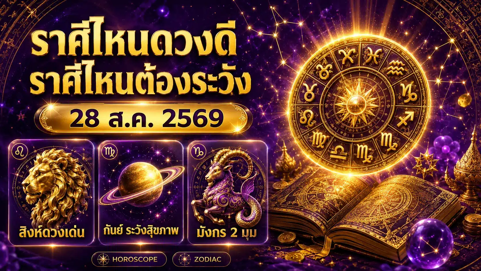 ราศีไหนดวงดี ราศีไหนต้องระวัง เปิดคำทำนายล่าสุด 28 ส.ค. 69