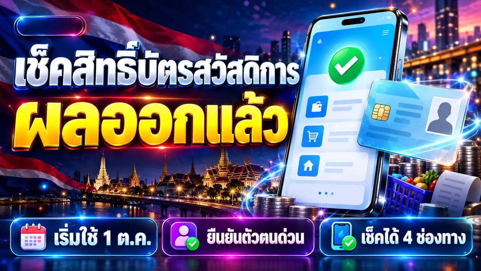 เช็คสิทธิ์บัตรสวัสดิการแห่งรัฐ 2569 ผลอุทธรณ์ออกแล้ว เช็คยังไง?