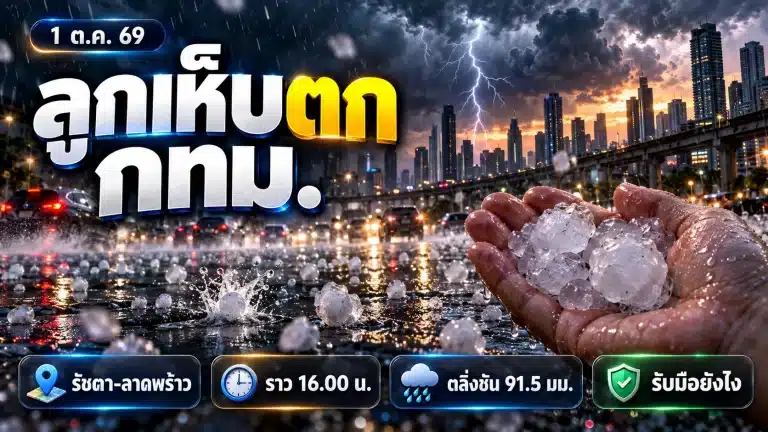 ลูกเห็บตก กทม. 1 ต.ค. 69 รัชดา-ลาดพร้าว เกิดจากอะไร รับมือยังไง