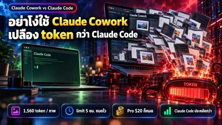 อย่าโง่ใช้ Claude Cowork ถ้าไม่อยาก token หมดไว เทียบ Claude Code