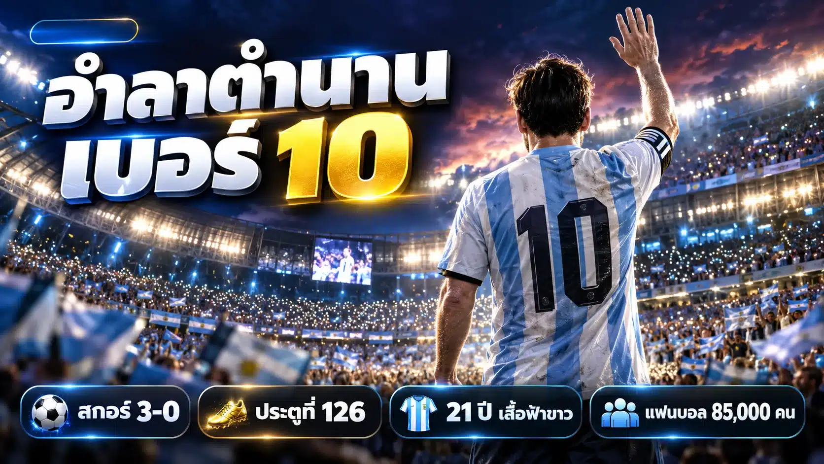 เมสซี่อำลาทีมชาติ ยิงประตูที่ 126 พาอาร์เจนตินาชนะเบนิน 3-0