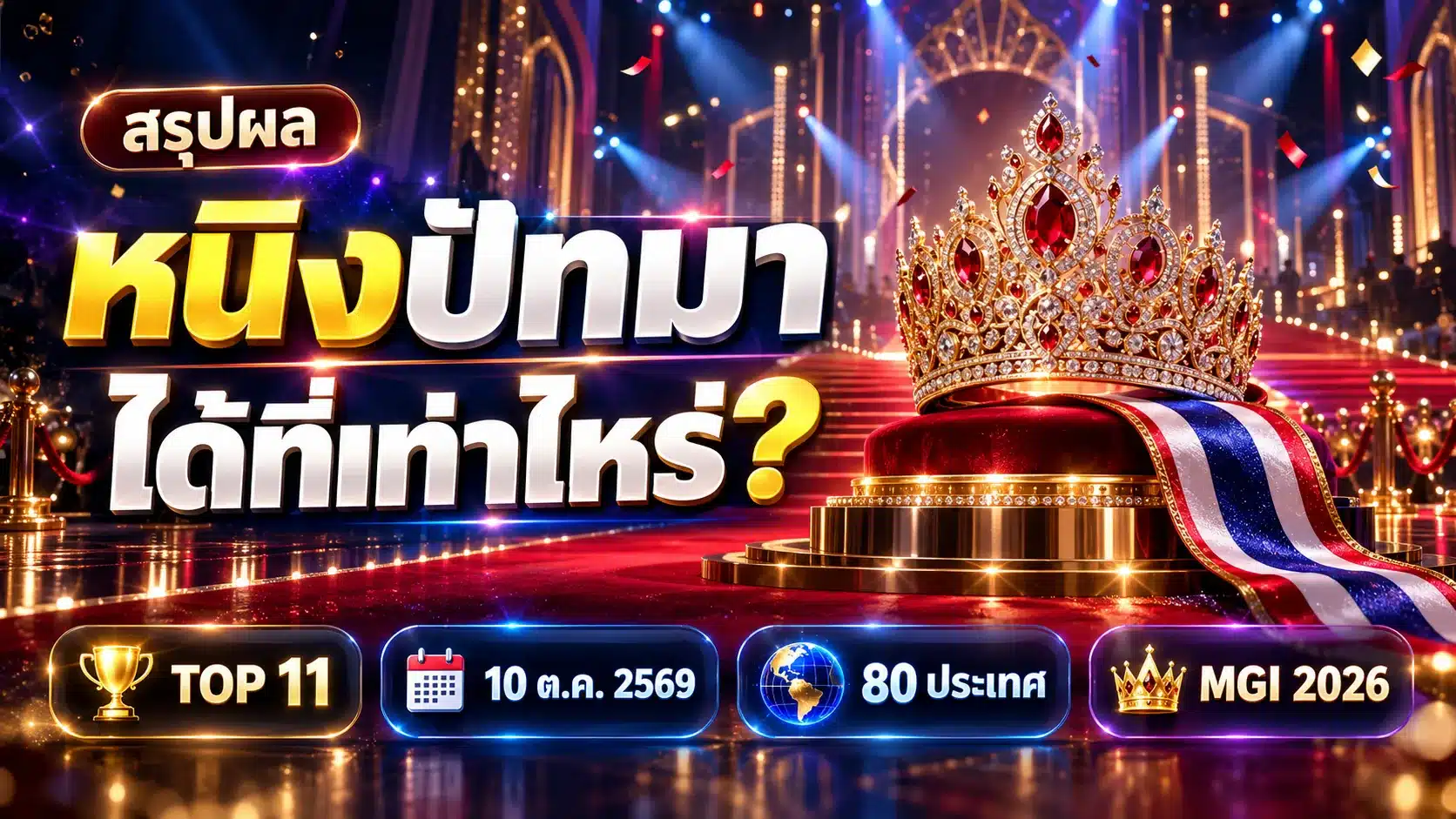 หนิงปัทมา ได้ที่เท่าไหร่ Miss Grand International 2026 สรุปผล