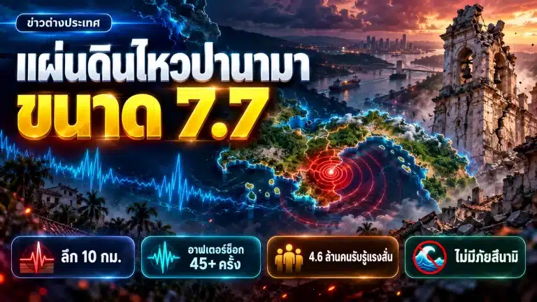 แผ่นดินไหวปานามา 7.7 หอระฆัง 440 ปีถล่ม ยืนยันไม่มีภัยสึนามิ
