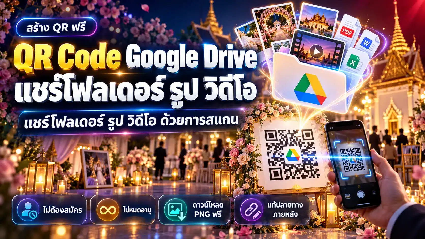 สร้าง QR Code Google Drive ฟรี แชร์โฟลเดอร์ รูป วิดีโอ