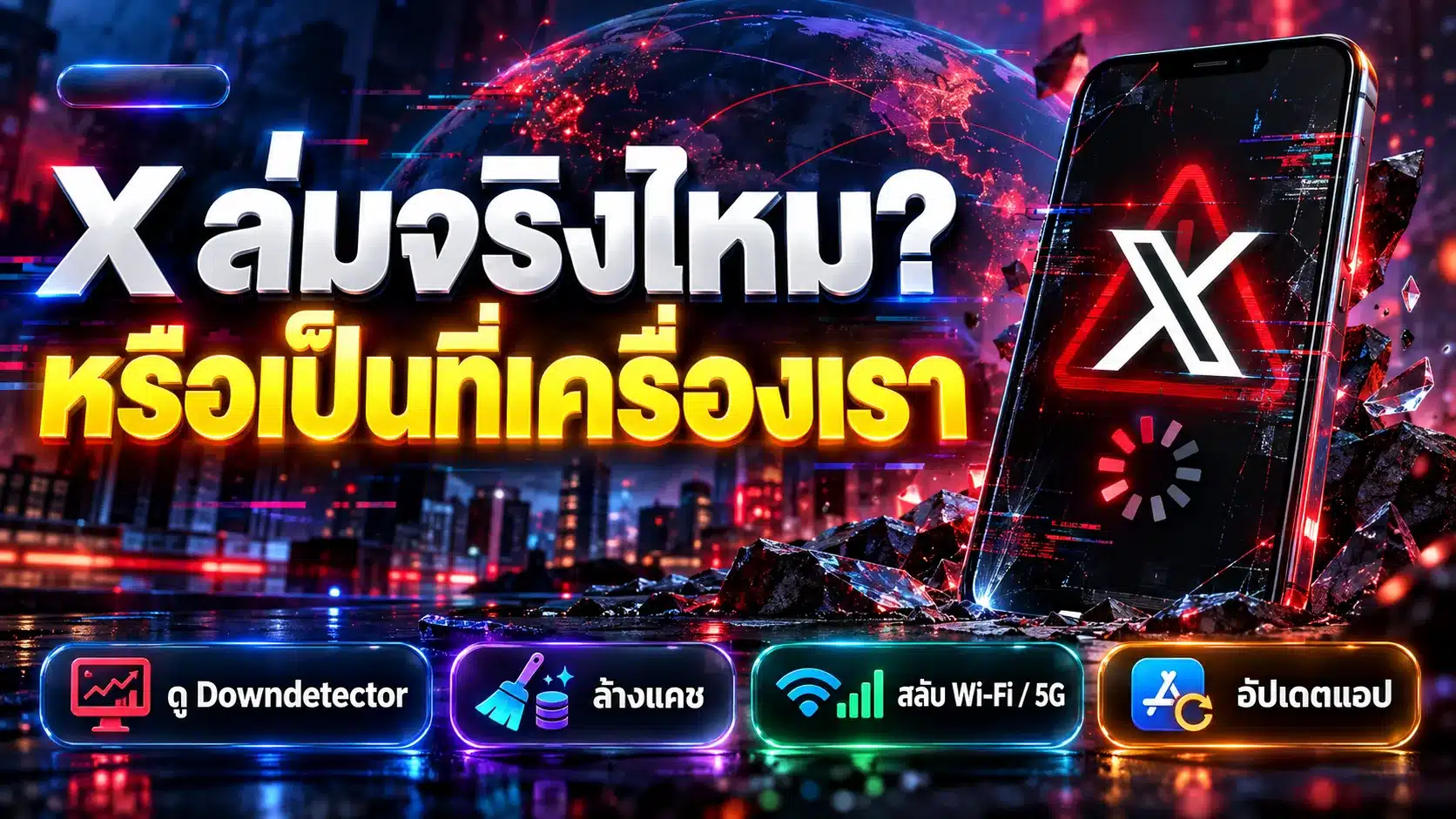 X ล่มไหมวันนี้? เช็ก Twitter ล่มจริงหรือเครื่องเรา + วิธีแก้